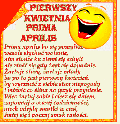 Pierwszy kwietnia Prima aprilis bo się pomylisz